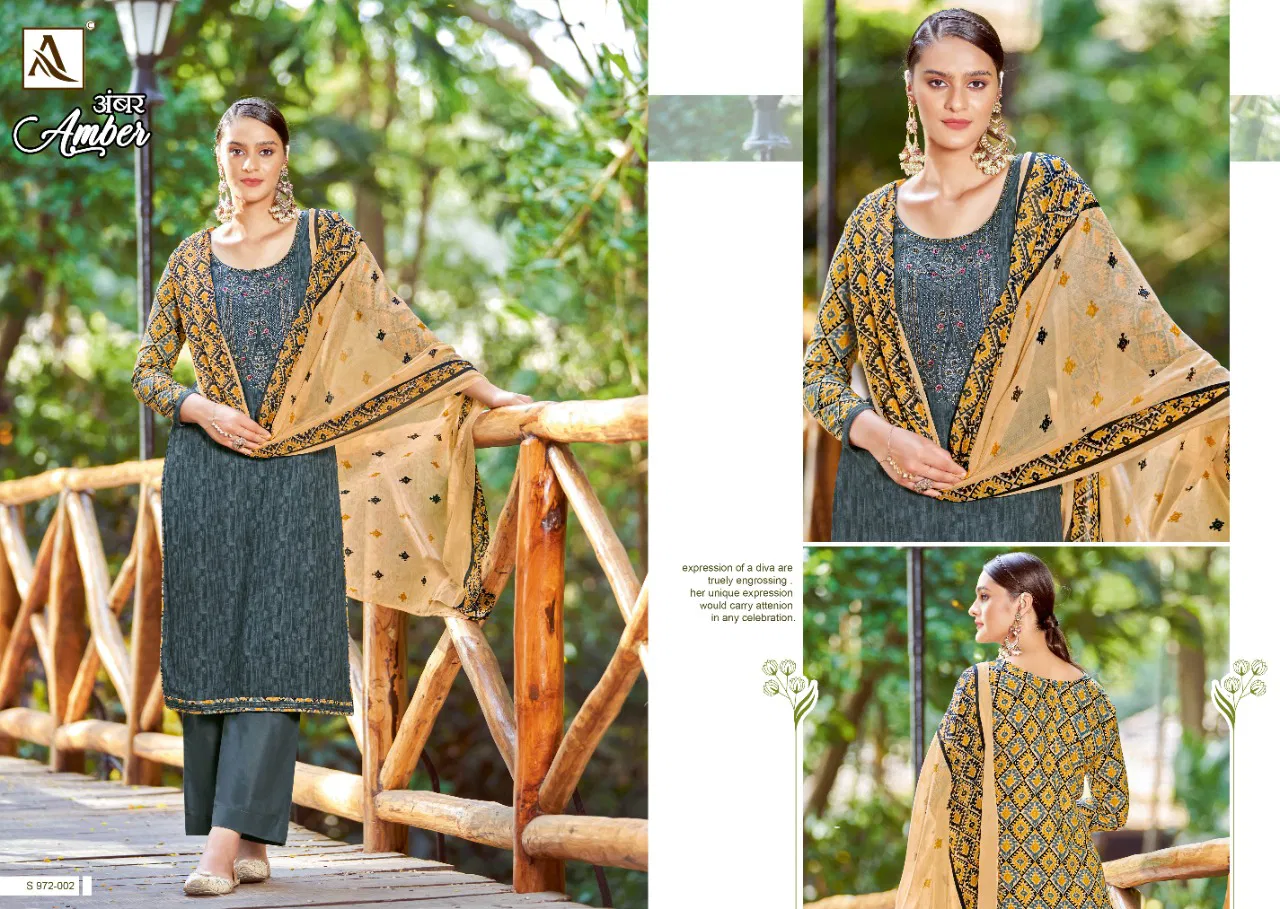 Alok Amber 7 New Latest Festive Wear Designer Dress Material Collection